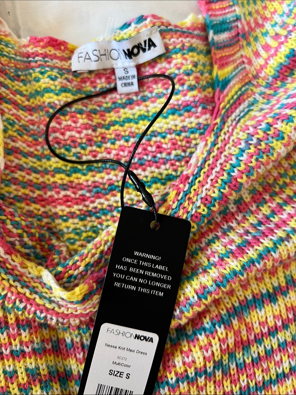 Fashion Nova Multicolor Fringe Knit Midi Dress - Picture 6 of 13